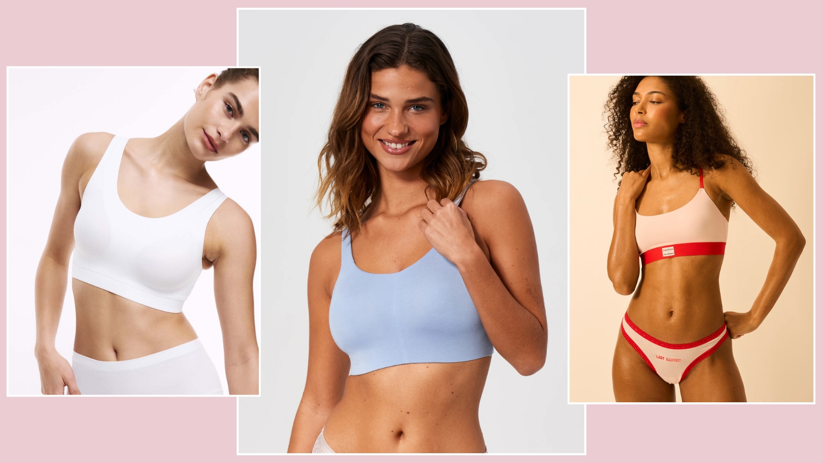 3 models wearing sleep bras
