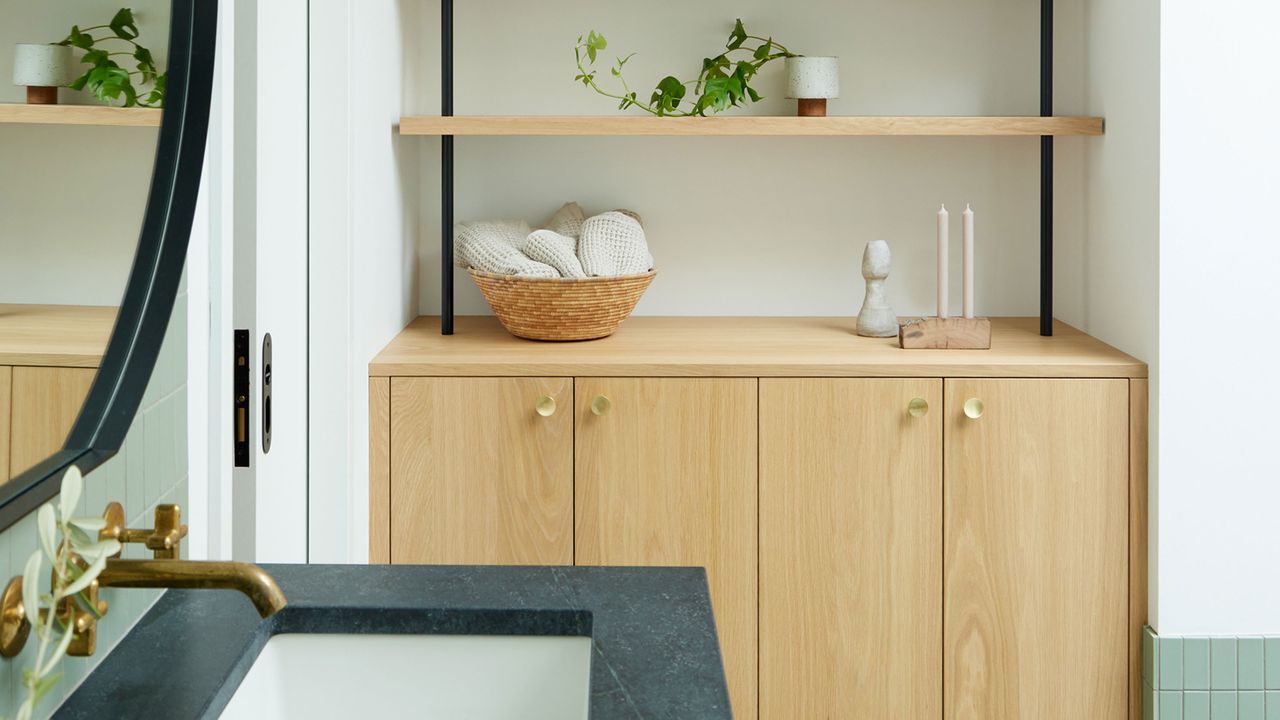 storage in a bathroom