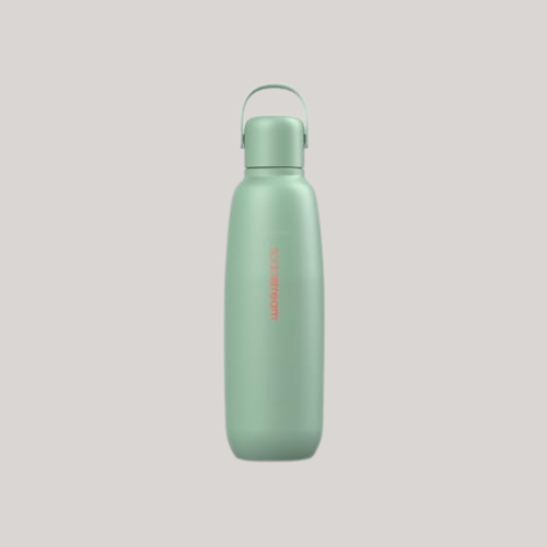 Sodastream Fizz &amp;amp; Go Cool Stainless Steel, 0.9l Double Insulated Carbonated Drinks Bottle, Keeps Hot or Cold for 12hrs, Compatible With Sparkling Water Machine, Fizzy Water Bottle - Mint Green