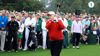 Jack Nicklaus takes as shot as honorary starter at The Masters