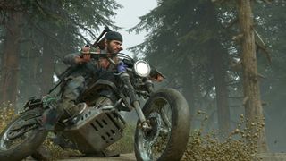 Deacon slides his bike in the mud