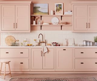 small pink kitchen