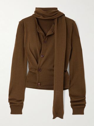 Lemaire Asymmetric Wool-Blend Cardigan