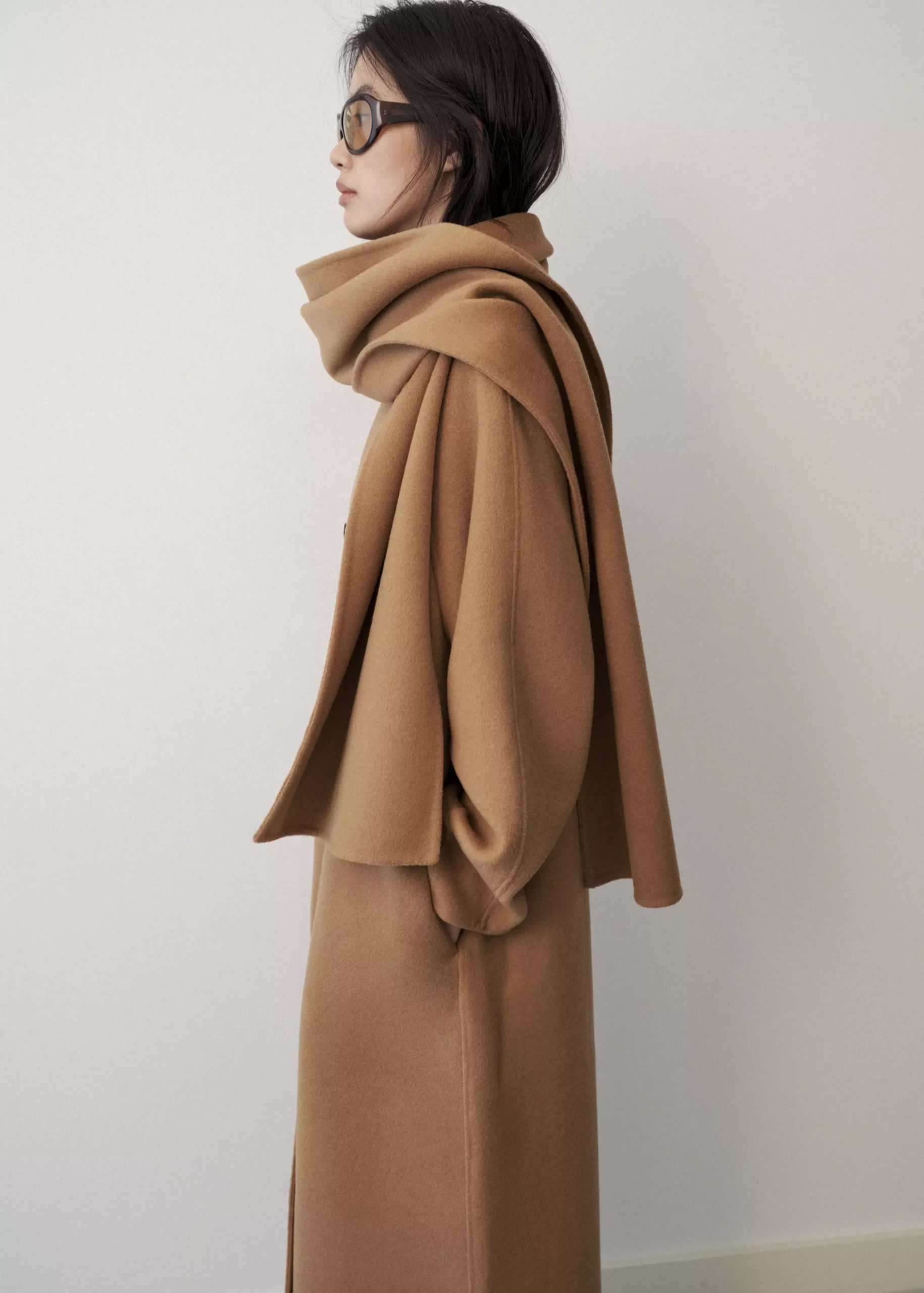 Wool Coat With Detachable Scarf - Women | Mango United Kingdom
