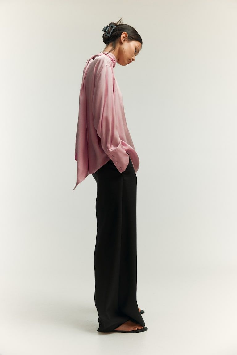 Scarf-Detail Blouse
