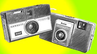 Line drawings of two Kodak Instamatic cameras