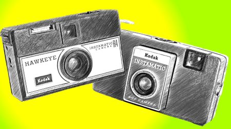 Line drawings of two Kodak Instamatic cameras