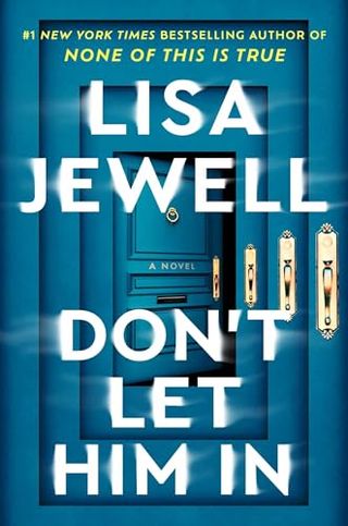 'Don't Let Him In' book cover with a series of blue doors