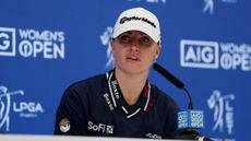 Charley Hull speaks at an AIG Women's Open press conference