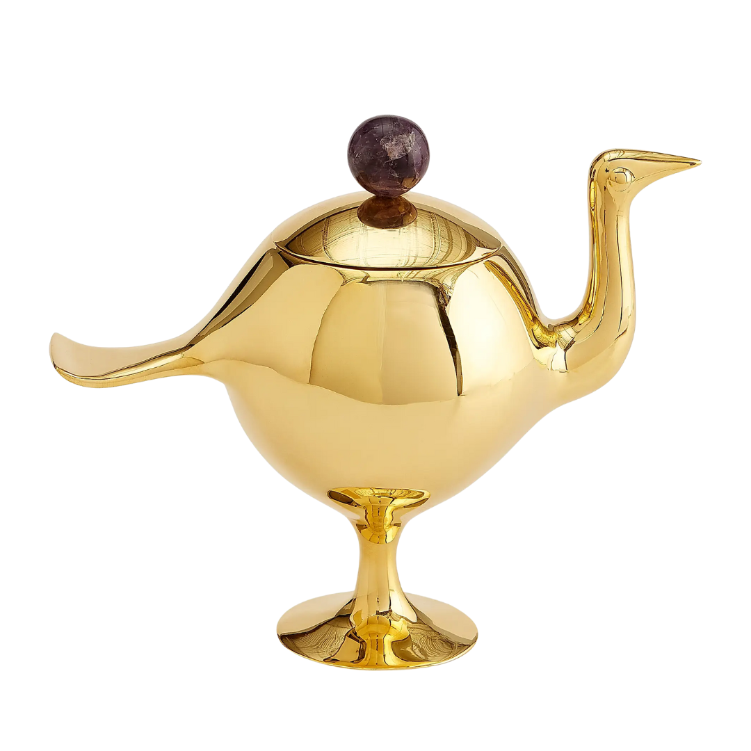 Brass &amp;amp; Amethyst Bird Box