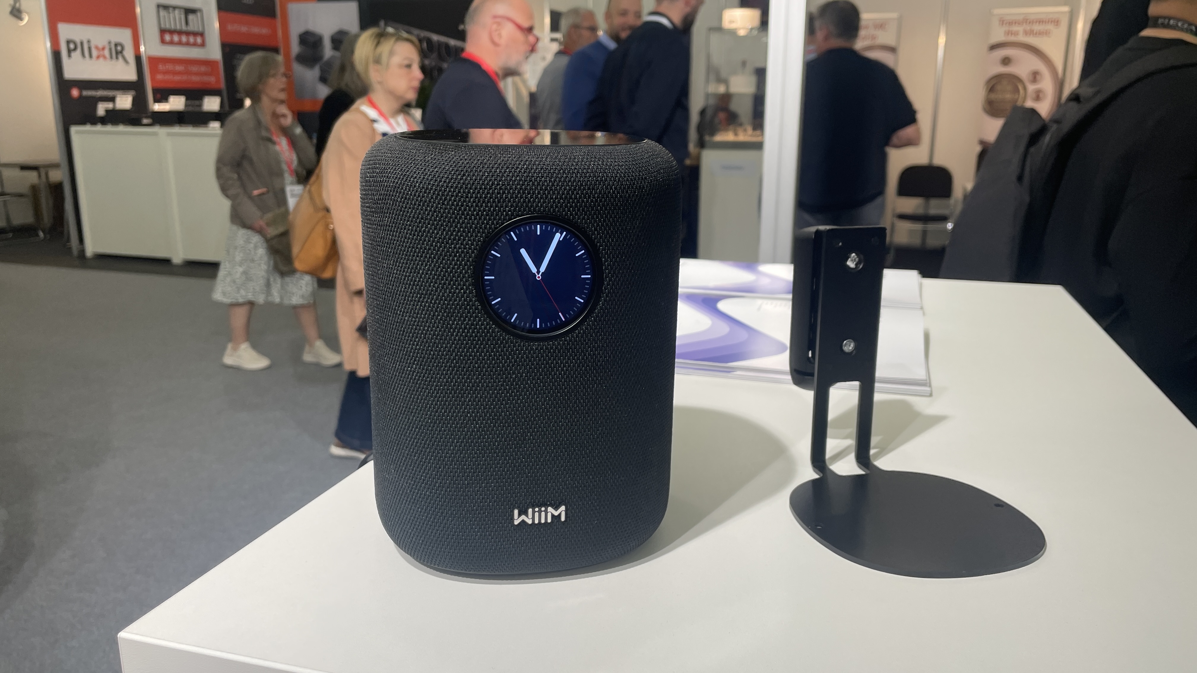 WiiM Sound smart speaker at show stand