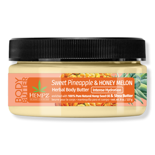 Sweet Pineapple & Honey Melon Herbal Body Butter on a gray background 