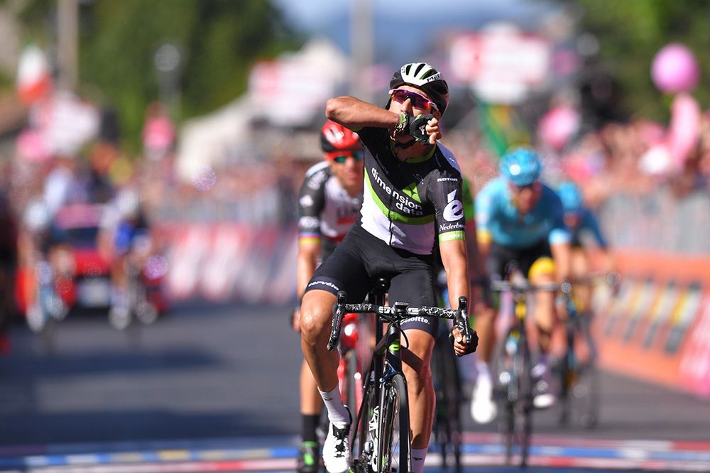 Omar Fraile (Dimension Data) celebrates the biggest win of his career