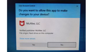Windows permission request message