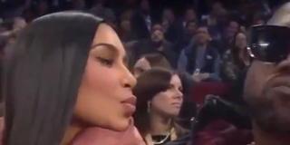 Kim Seemingly Tried to Kiss Kanye on a Kiss Cam