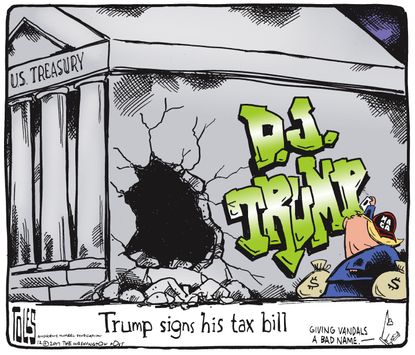 Political cartoon U.S. Trump GOP tax bill