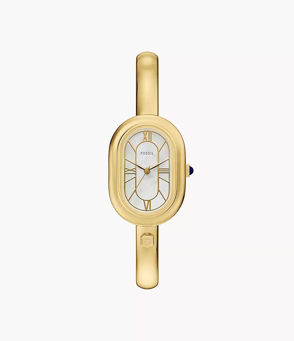 Fossil, Sloan Three-Hand Gold-Tone Stainless Steel Watch Bangle