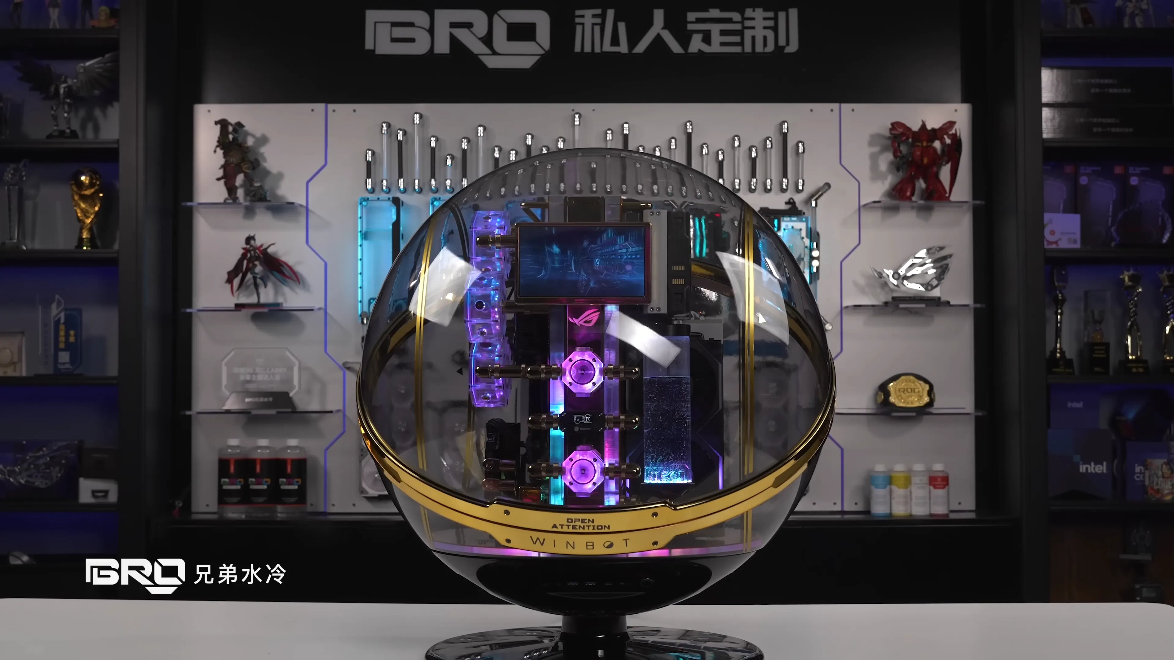 A screenshot of a Bro Cooling YouTube video, showing some of the details of its custom Threadripper, RTX Pro 6000 build