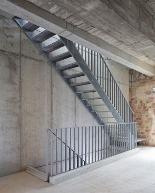 Interior with metal stair case