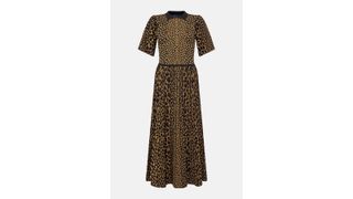 Karen Millen Collared Leopard Midi Knit Dress