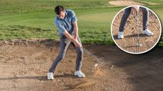 PGA pro Dan Grieve hitting a bunker shot at Infinitum Golf Resort in Spain