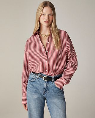 Etienne Oversized Shirt in Striped Cotton Poplin