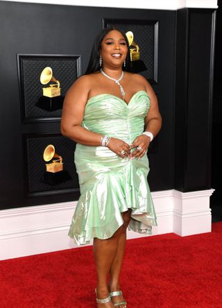 Lizzo attending the Grammy Awards in 2021