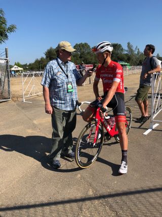 Toms Skujins is interviewed at 2018 Amgen Tour of California