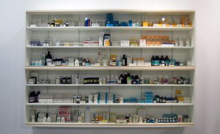 Full medicine cabinet shelves