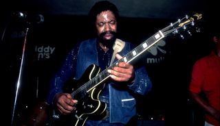 Son Seals performs onstage at Biddy Mulligan's nightclub in Chicago Illinois on August 17, 1984