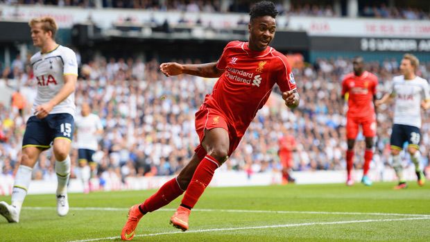 Raheem Sterling scores for Liverpool against Spurs