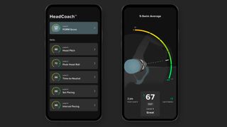 HeadCoach swimming app on smartphone