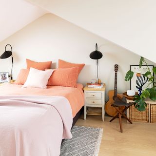 peach bedroom