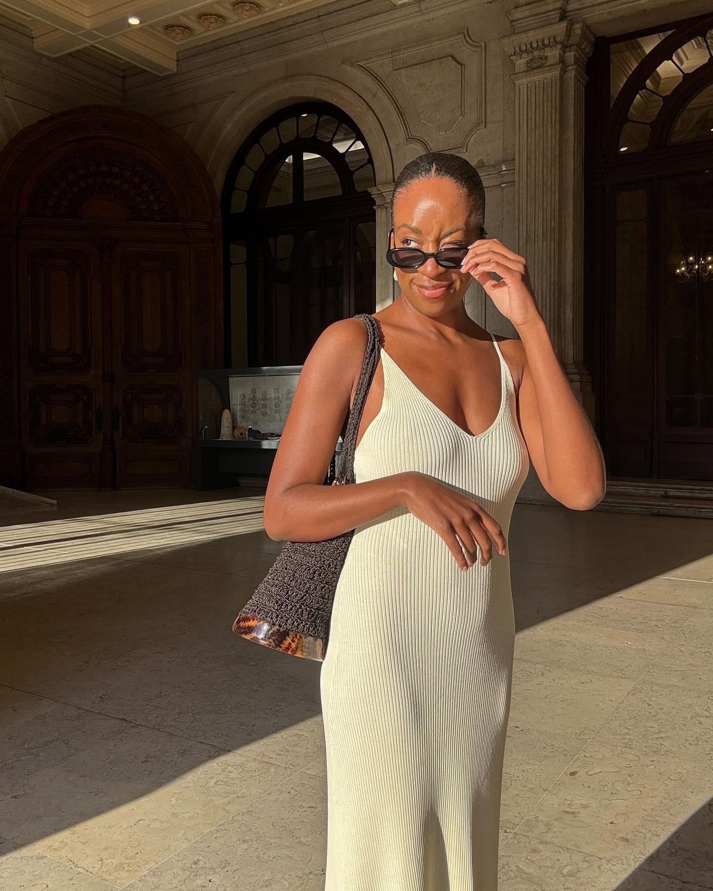Chrissy Rutherford wearing a summer outfit.