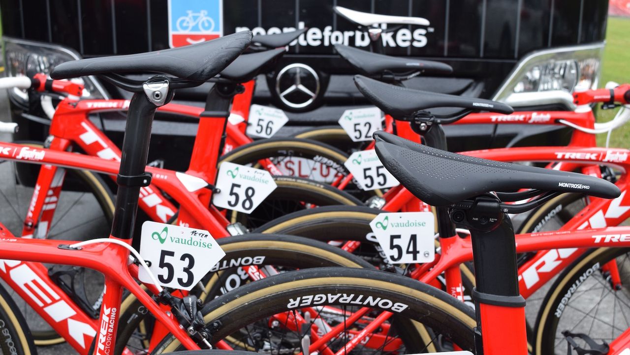 The Trek-Segafredo team rode on a mix of Emonda and Madone frames