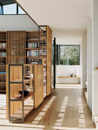 The main hall and library in the Wavelet House