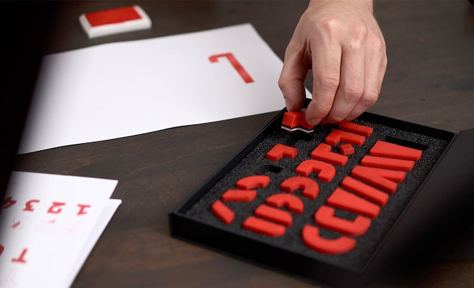Blockface typography stamp set