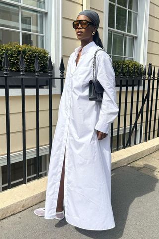 nlmarilyn in white maxi shirt dress