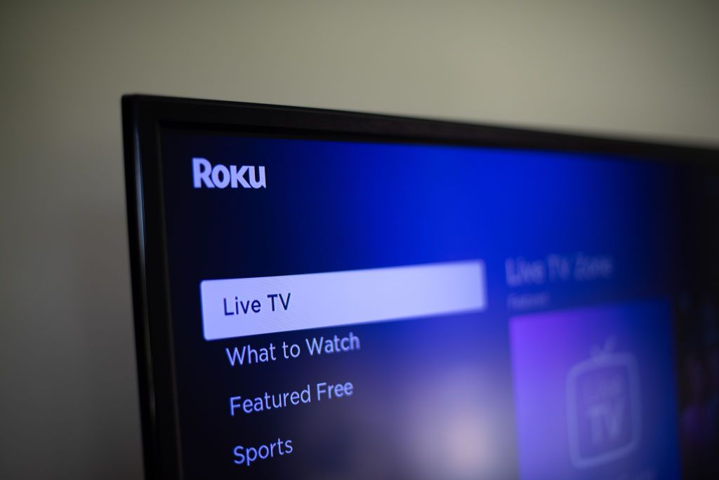 The Roku app on a television