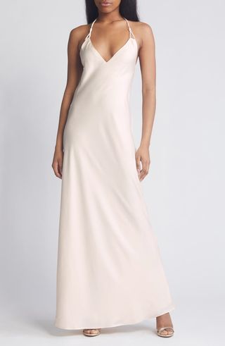 The Vienna Halter Neck Satin Slipdress