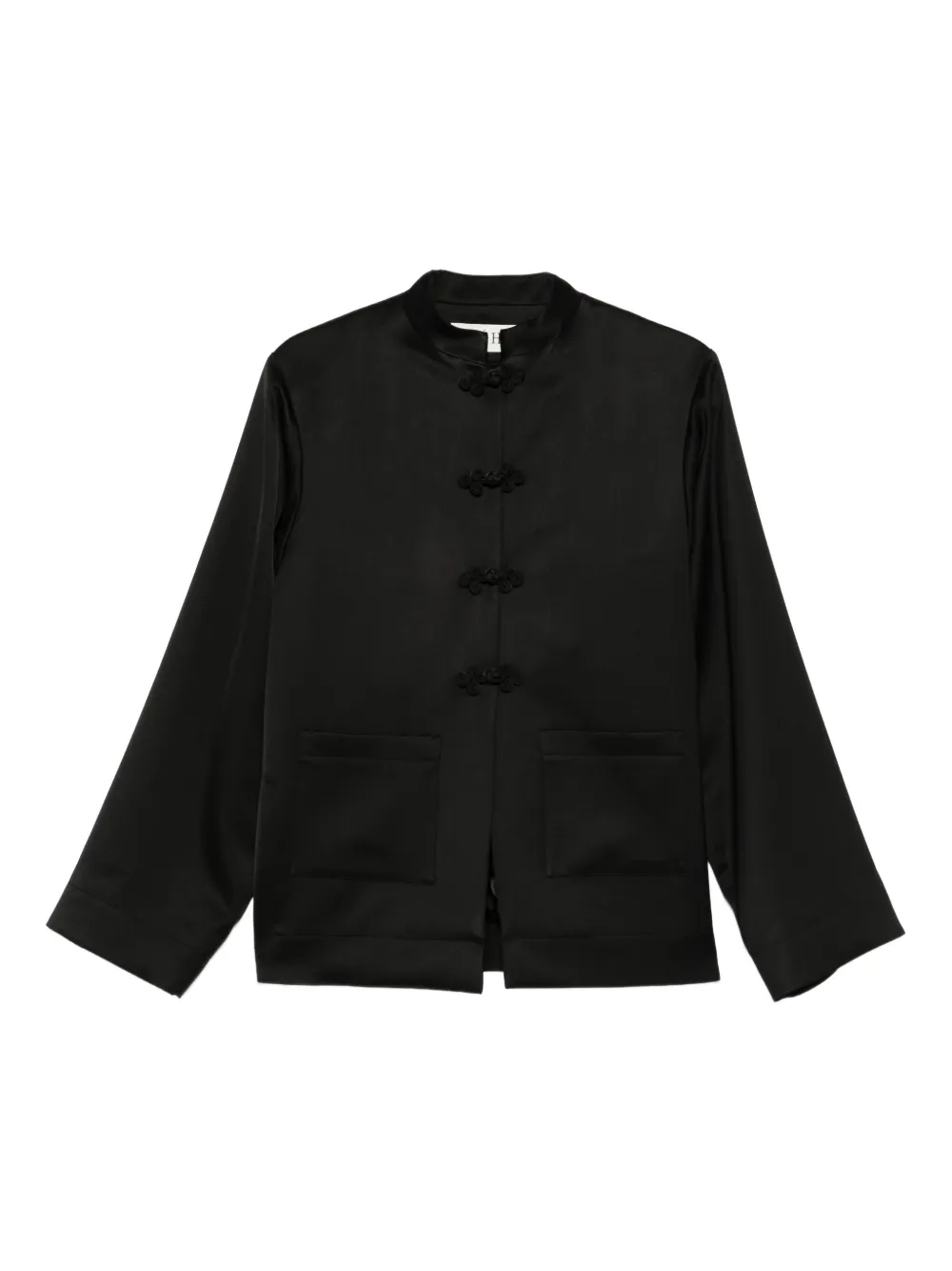 R&amp;oacute;he Mandarin-Collar Satin Jacket | 34