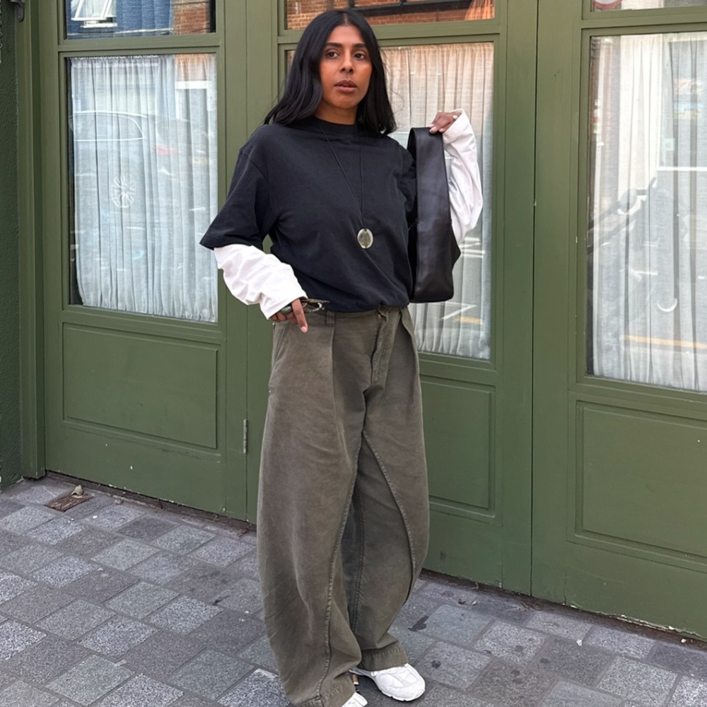 Fashion person Monikh wears the layered t-shirt trend. 
