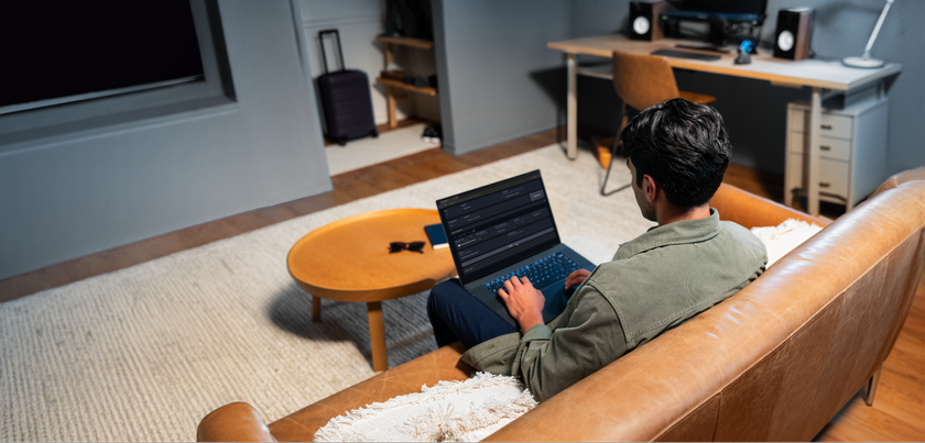 A person using AI on a computer