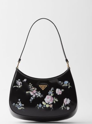 Prada Cleo printed brushed leather shoulder bag