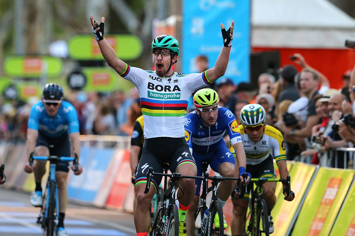 Peter Sagan (Bora-Hansgrohe) gets off the mark for 2018 at the People's Choice Classic.