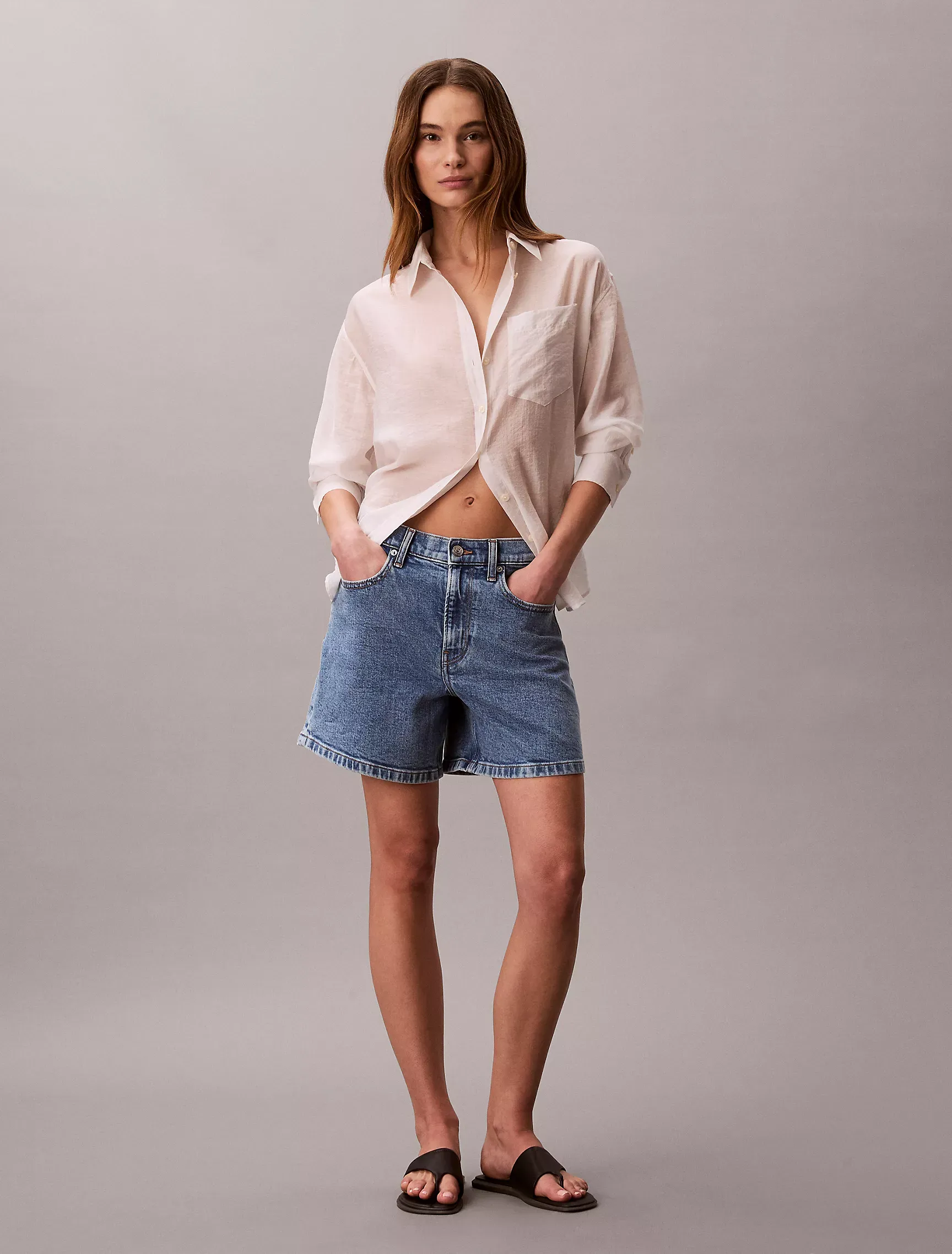 Denim A-Line Shorts