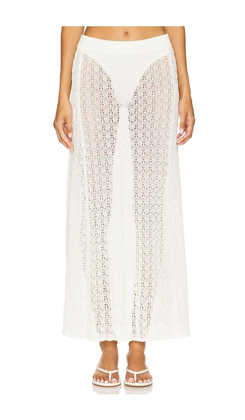 Shiny Pointelle Long Skirt