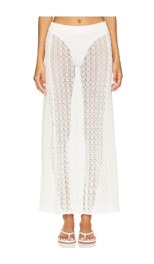 Shiny Pointelle Long Skirt