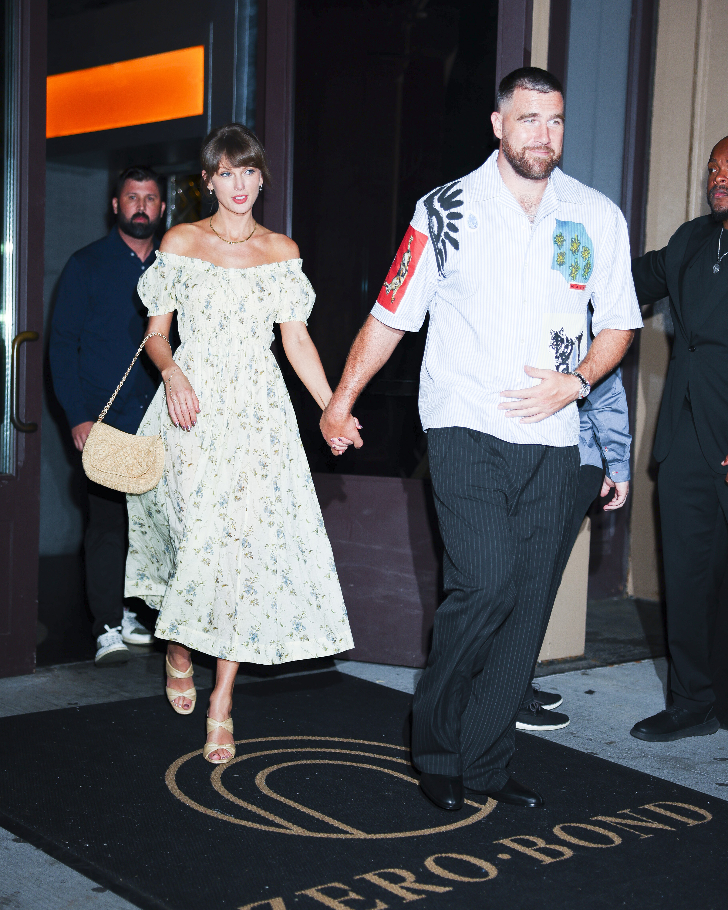 Taylor Swift and Travis Kelce seen at Zero Bond in NoHo on May 15, 2026 in New York City