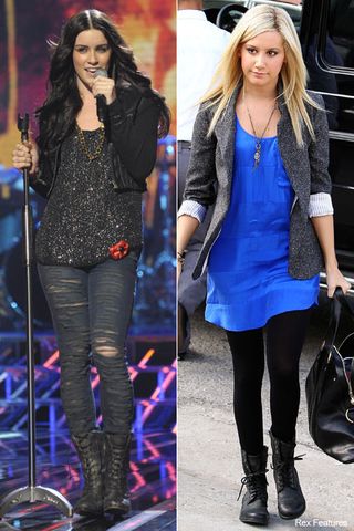 Lucie Jones and Ashley Tisdale - Trend: Celebrities in All Saints Military Boots - Marie Claire